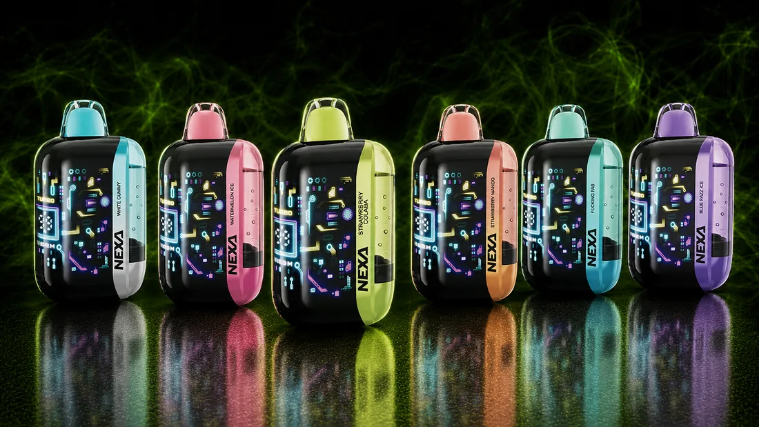 NEXA Ultra 50K disposable vapes in six colours with see-through tanks, 50,000 puffs, at iSmokee Orlando