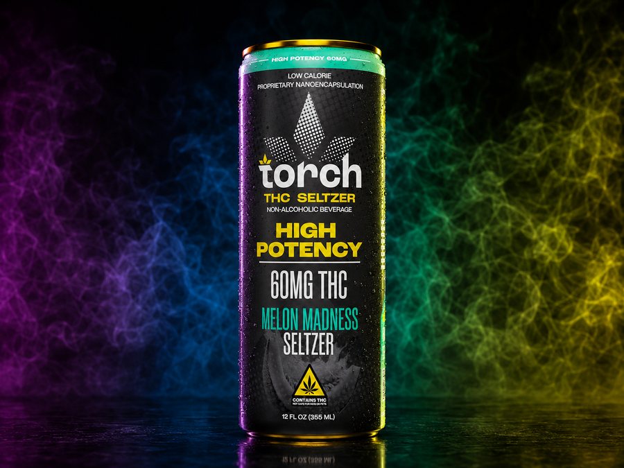 Torch Black Cherry 60mg high-potency THC seltzer can at iSmokee smoke shop in Orlando & Kissimmee