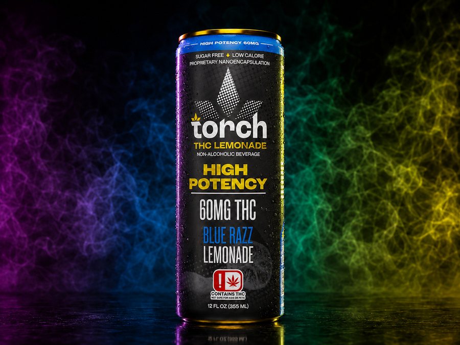 Torch Blue Razz Lemonade 60mg high-potency THC seltzer can at iSmokee smoke shop in Orlando & Kissimmee