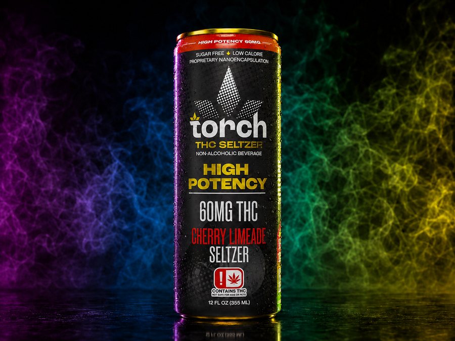 Torch Cherry Limeade 60mg high-potency THC seltzer can at iSmokee smoke shop in Orlando & Kissimmee