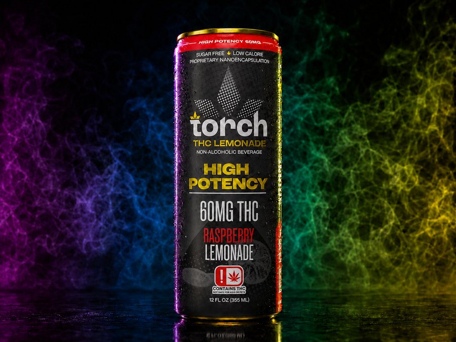 Torch Raspberry Lemonade 60mg high-potency THC seltzer can at iSmokee smoke shop in Orlando & Kissimmee