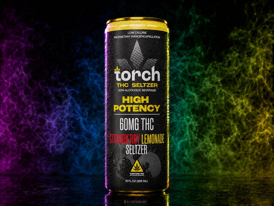 Torch Strawberry Lemonade 60mg high-potency THC seltzer can at iSmokee smoke shop in Orlando & Kissimmee
