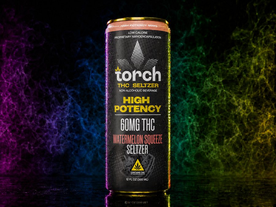 Torch Watermelon Squeeze 60mg high-potency THC seltzer can at iSmokee smoke shop in Orlando & Kissimmee